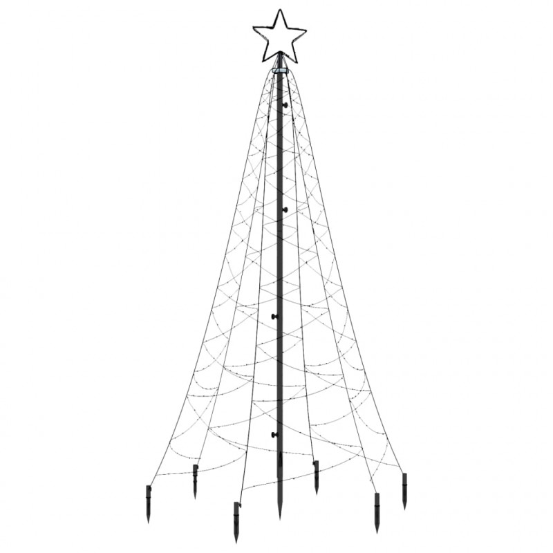 Choinka z kołkiem gruntowym, 200 zimnych białych LED, 180 cm