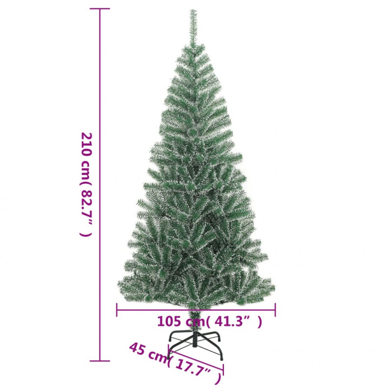 Sztuczna choinka, ośnieżona, zielona, 210 cm