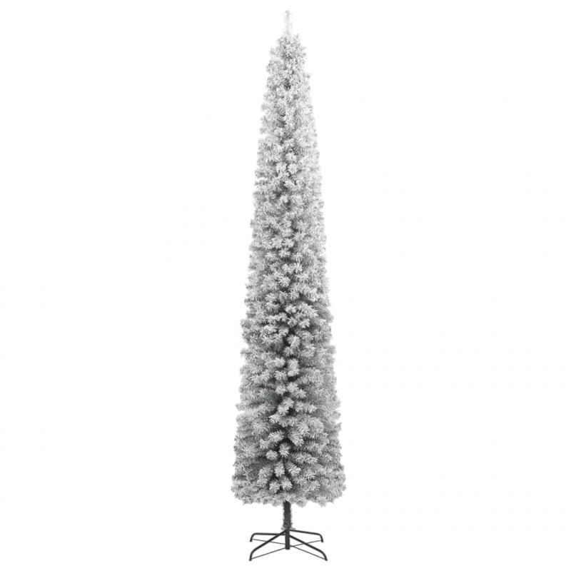 Smukła choinka na stojaku, pokryta śniegiem, 300 cm, PVC