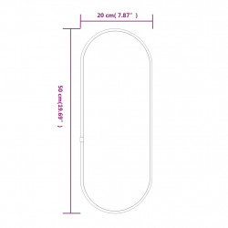 Lustro ścienne, srebrne, 50x20 cm, owalne
