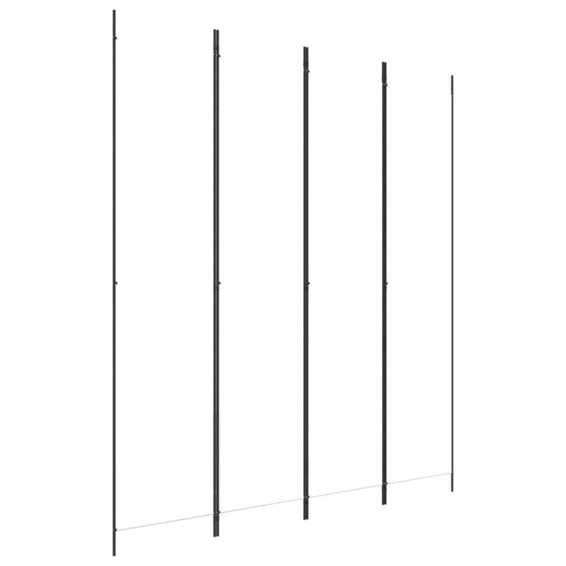 Parawan 4-panelowy, biały, 200x220cm, tkanina