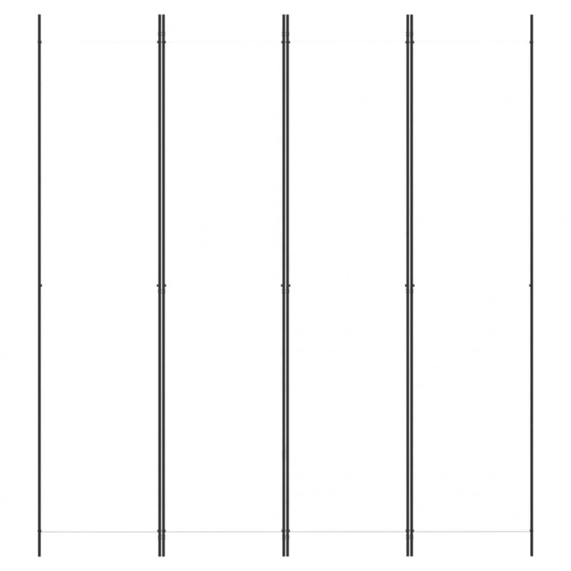 Parawan 4-panelowy, biały, 200x220cm, tkanina