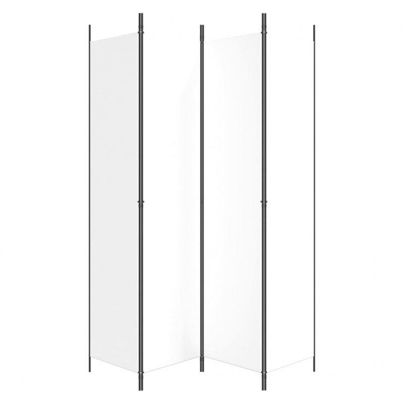 Parawan 4-panelowy, biały, 200x220cm, tkanina