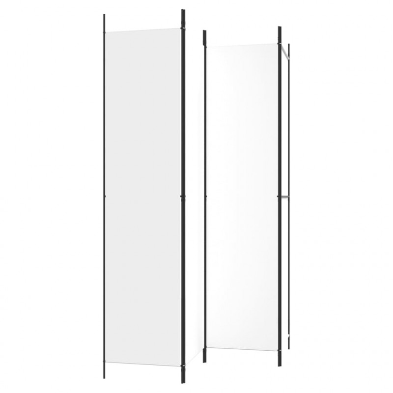 Parawan 4-panelowy, biały, 200x220cm, tkanina