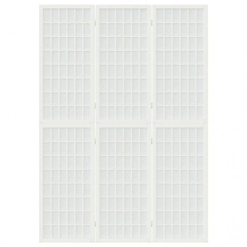 Składany parawan 3-panelowy, styl japoński, 120x170 cm, biały