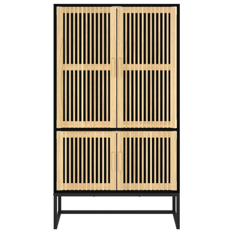 Wysoka szafka, czarna, 70x35x125 cm, materiał drewnopochodny