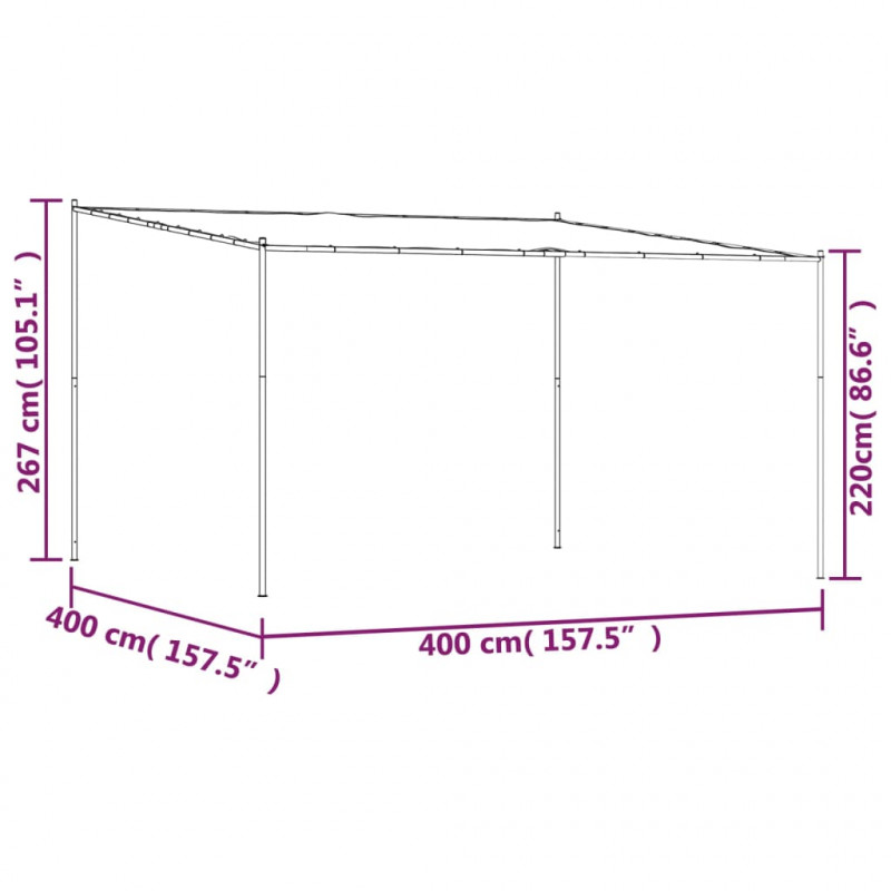 Altana, biała, 4x4 m, 180 g/m², tkanina i stal