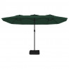 Podwójny parasol ogrodowy z LED, zielony, 449x245 cm