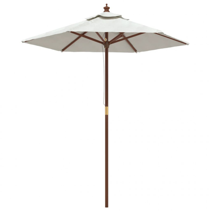 Parasol ogrodowy na drewnianym słupku, piaskowy, 196x231 cm