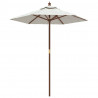 Parasol ogrodowy na drewnianym słupku, piaskowy, 196x231 cm