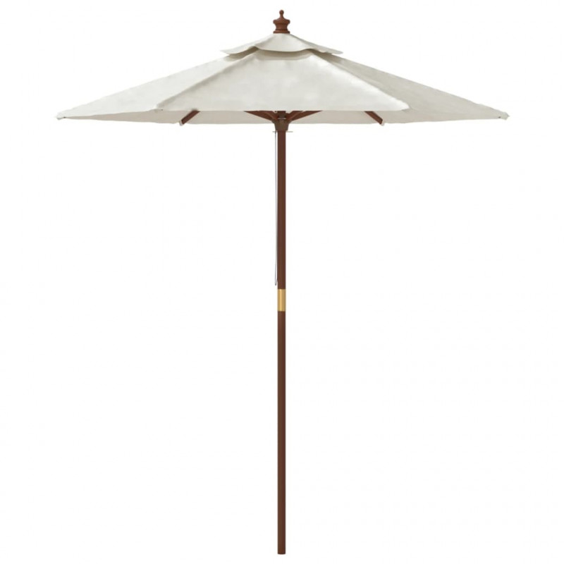 Parasol ogrodowy na drewnianym słupku, piaskowy, 196x231 cm