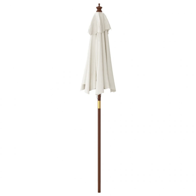 Parasol ogrodowy na drewnianym słupku, piaskowy, 196x231 cm