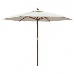 Parasol ogrodowy na drewnianym słupku, piaskowy, 299x240 cm
