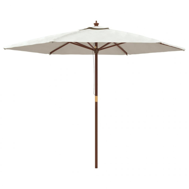 Parasol ogrodowy na drewnianym słupku, piaskowy, 299x240 cm