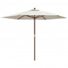 Parasol ogrodowy na drewnianym słupku, piaskowy, 299x240 cm