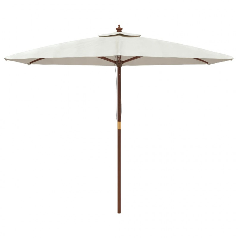 Parasol ogrodowy na drewnianym słupku, piaskowy, 299x240 cm