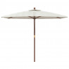 Parasol ogrodowy na drewnianym słupku, piaskowy, 299x240 cm