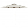 Parasol ogrodowy na drewnianym słupku, piaskowy, 299x240 cm