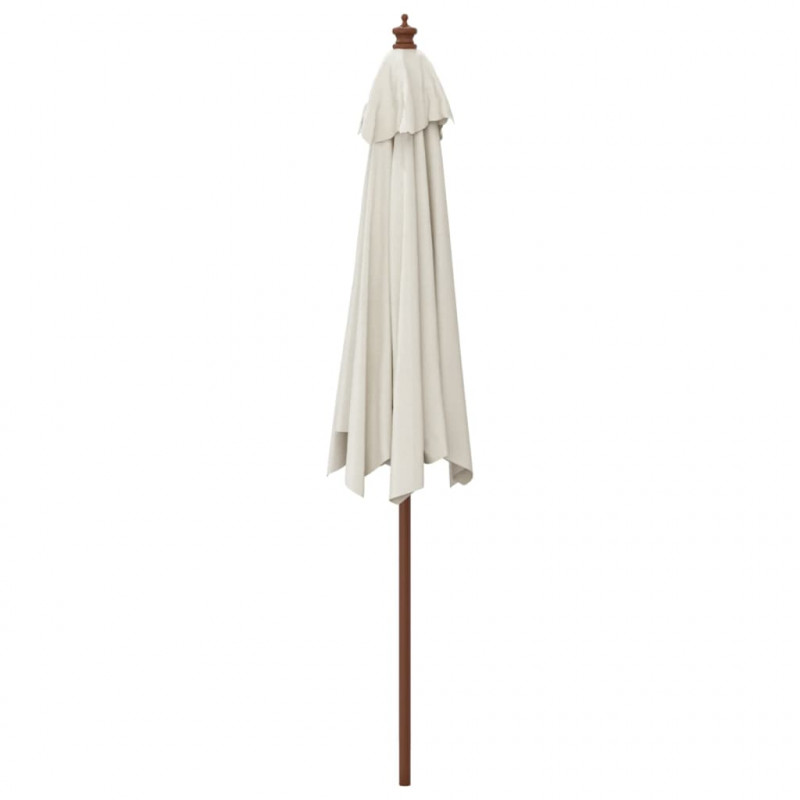 Parasol ogrodowy na drewnianym słupku, piaskowy, 299x240 cm