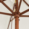 Parasol ogrodowy na drewnianym słupku, piaskowy, 299x240 cm
