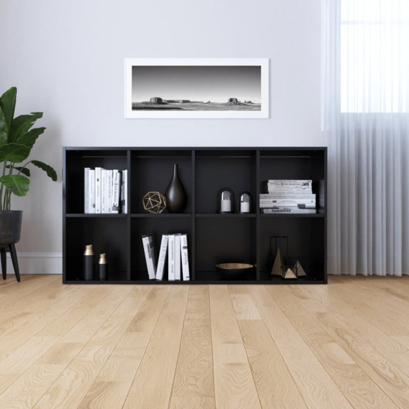 Regał na książki, czarny, 66x30x130 cm, materiał drewnopochodny