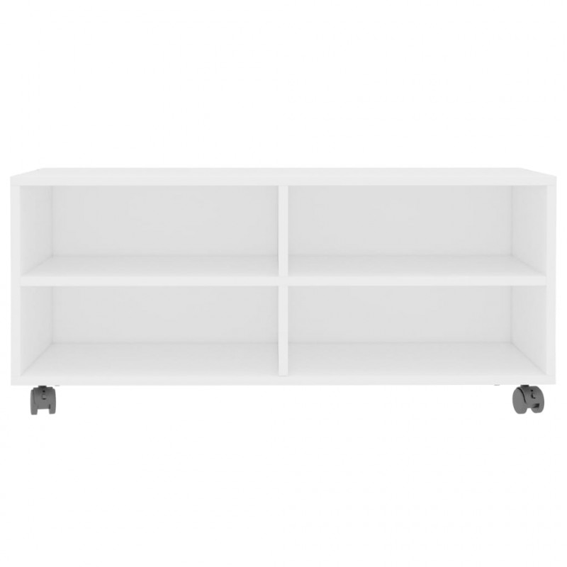 Szafka pod TV, biała, 90x35x35 cm, materiał drewnopochodny