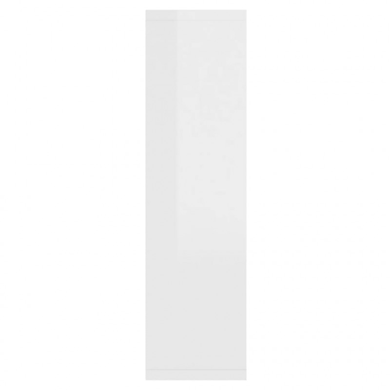 Szafka z lustrem i LED, biała z połyskiem, 76x15x55 cm