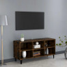 Szafka TV, metalowe nóżki, przydymiony dąb, 103,5x30x50 cm
