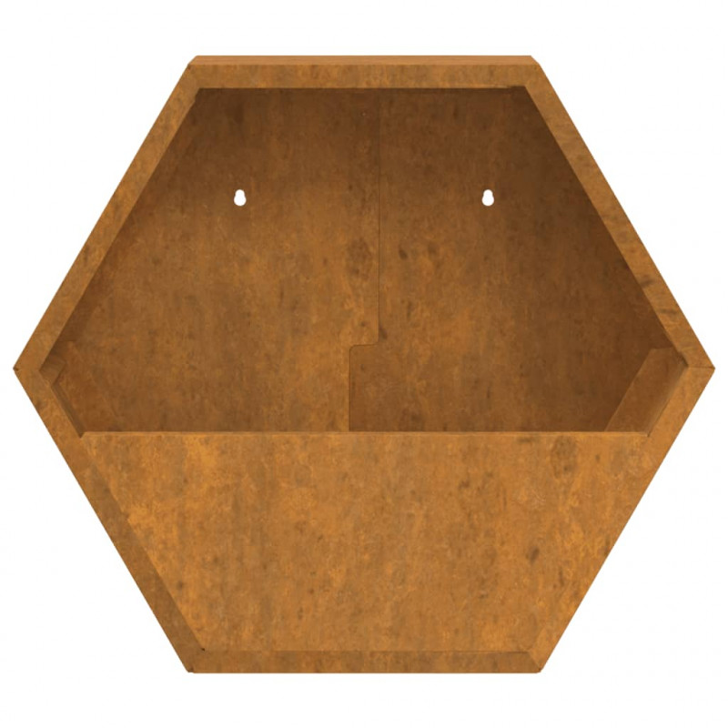 Doniczki ścienne, 2 szt., rdzawe, stal kortenowska, 46x10x40 cm