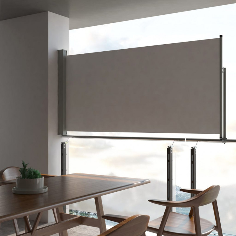 Tarasowa, zwijana markiza boczna, 120 x 300 cm, szara