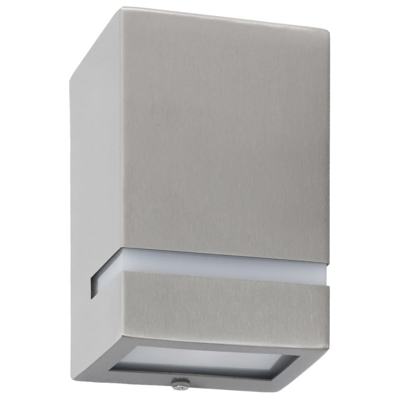 Zewnętrzne lampy ścienne, 2 szt., 35 W, srebrne, prostokątne