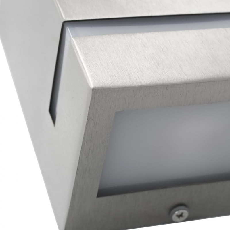 Zewnętrzne lampy ścienne, 2 szt., 35 W, srebrne, prostokątne