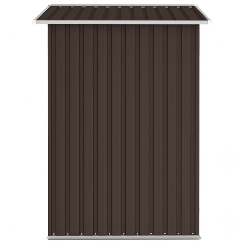 Szopa ogrodowa, brązowa, 205x129x183 cm, stal galwanizowana