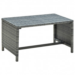 Stolik kawowy, antracytowy, 70x40x38 cm, polirattan