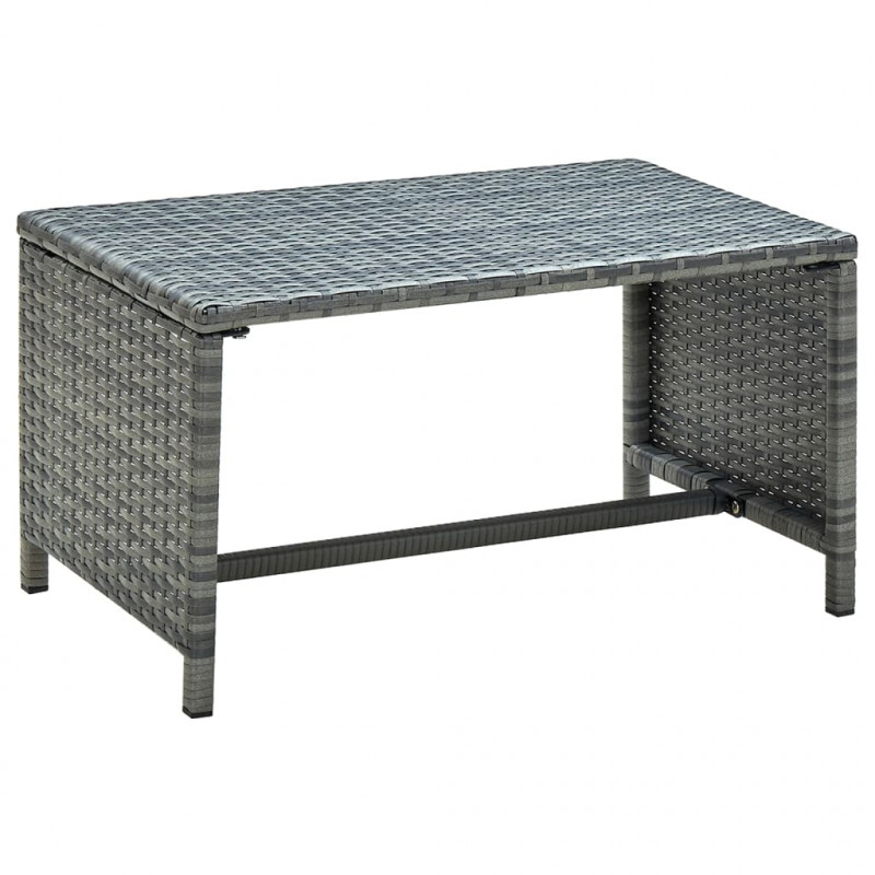 Stolik kawowy, antracytowy, 70x40x38 cm, polirattan