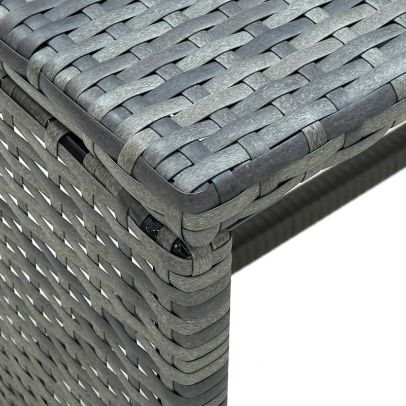 Stolik kawowy, antracytowy, 70x40x38 cm, polirattan