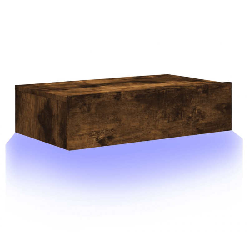 Szafka telewizyjna z LED, przydymiony dąb, 60x35x15,5 cm
