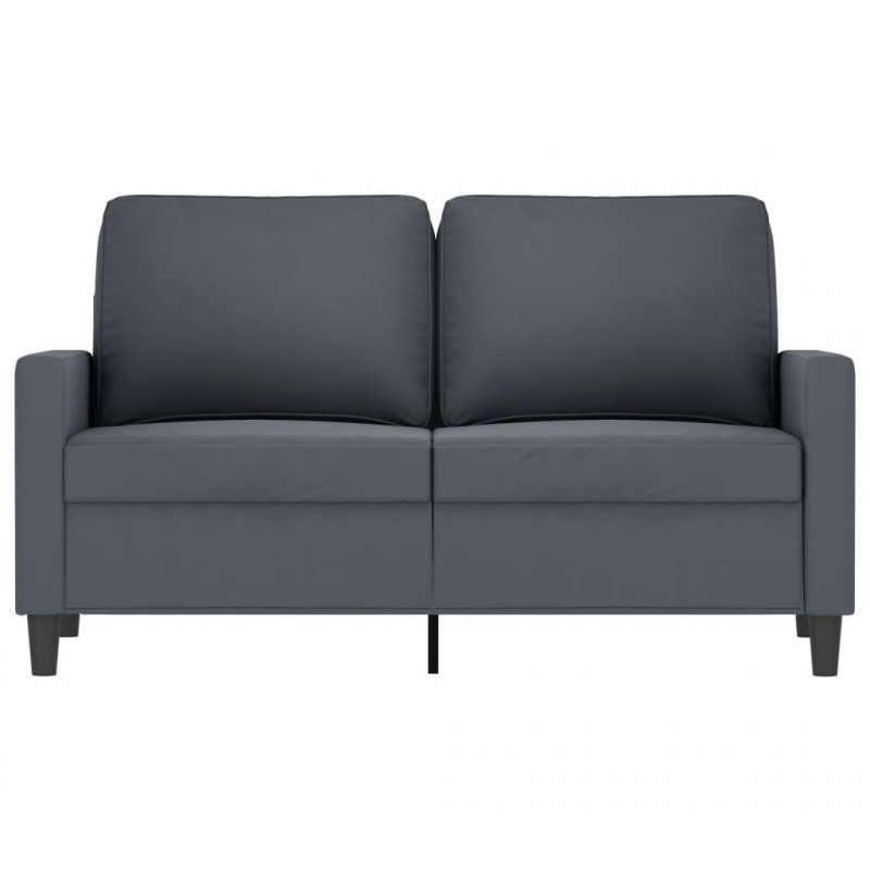 Sofa 2-osobowa, ciemnoszary, 120 cm, tapicerowana aksamitem