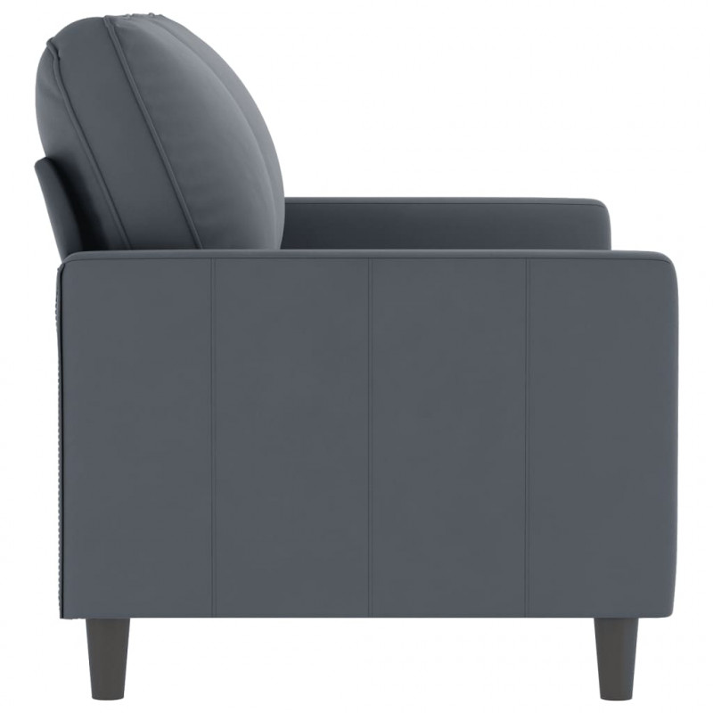 Sofa 2-osobowa, ciemnoszary, 120 cm, tapicerowana aksamitem