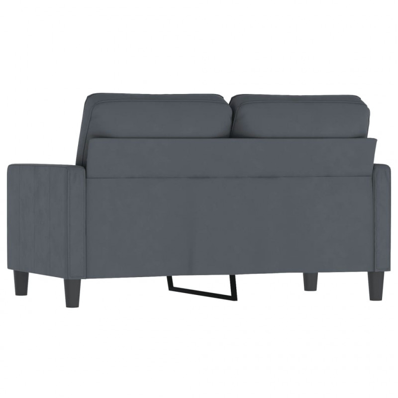 Sofa 2-osobowa, ciemnoszary, 120 cm, tapicerowana aksamitem