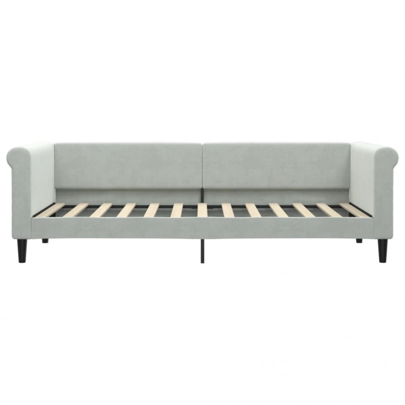 Sofa z materacem do spania, jasnoszara, 80x200 cm, aksamit