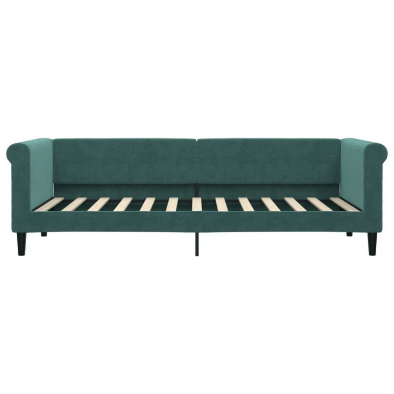 Sofa z materacem do spania, ciemnozielona, 80x200 cm, aksamit