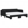 Sofa rozsuwana z materacami, czarna, 80x200 cm, aksamit