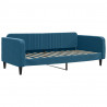 Sofa rozsuwana z materacami, niebieska, 90x200 cm, aksamit