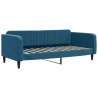 Sofa rozsuwana z szufladami, niebieska, 90x200 cm, aksamit