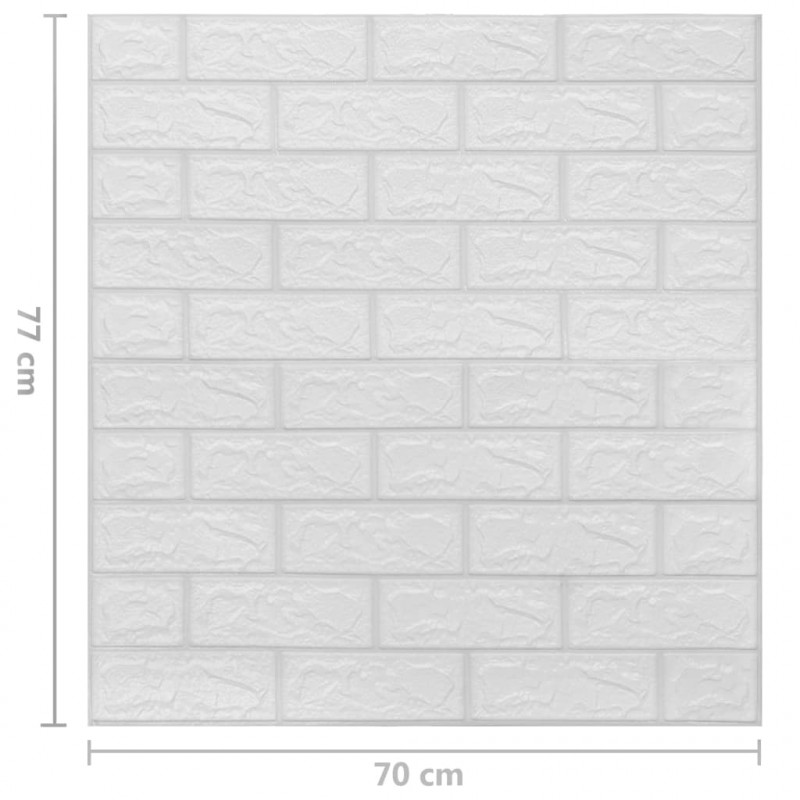 Panele 3D z imitacją cegły, samoprzylepne, 40 szt., białe