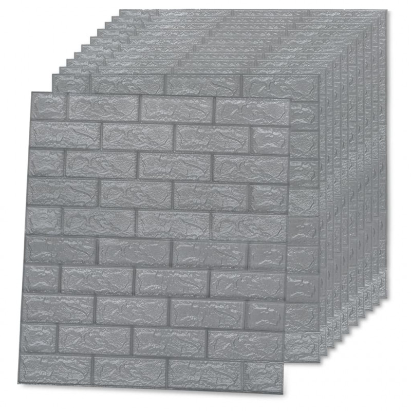 Panele 3D z imitacją cegły, samoprzylepne, 20 szt., antracytowe