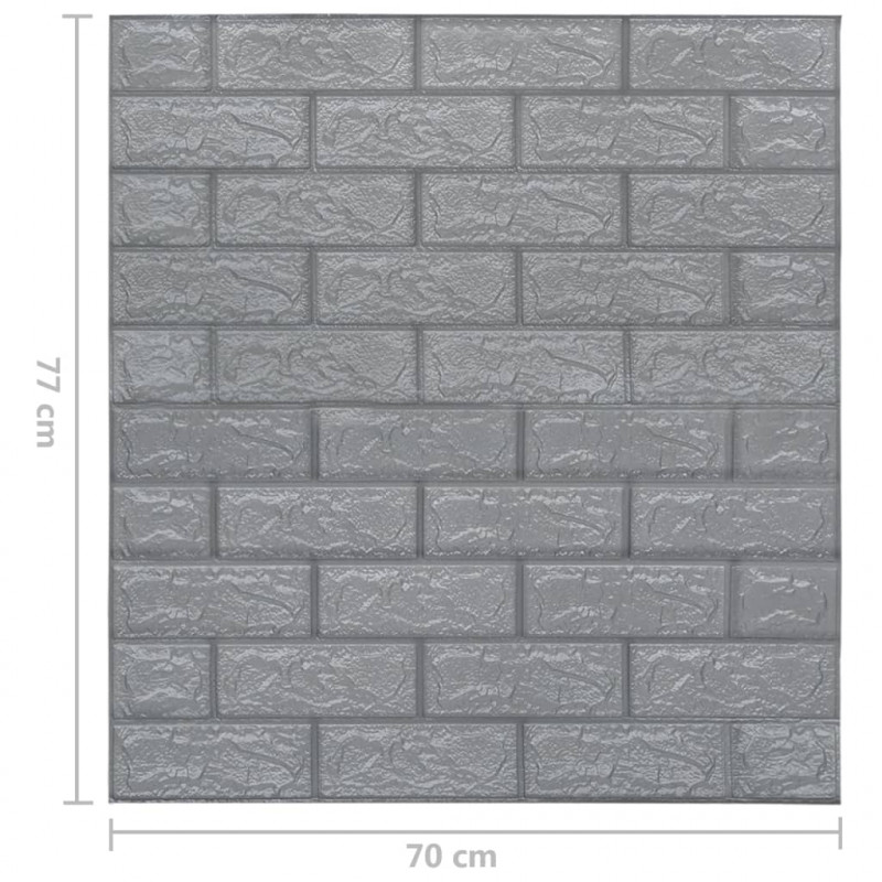 Panele 3D z imitacją cegły, samoprzylepne, 20 szt., antracytowe