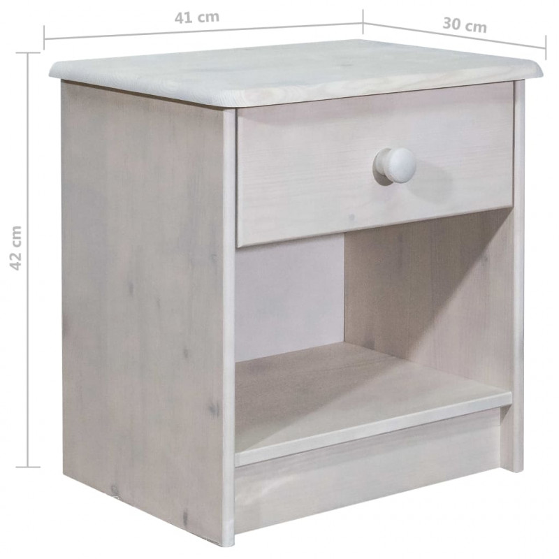 Szafka nocna, 41x30x42 cm, lite drewno sosnowe