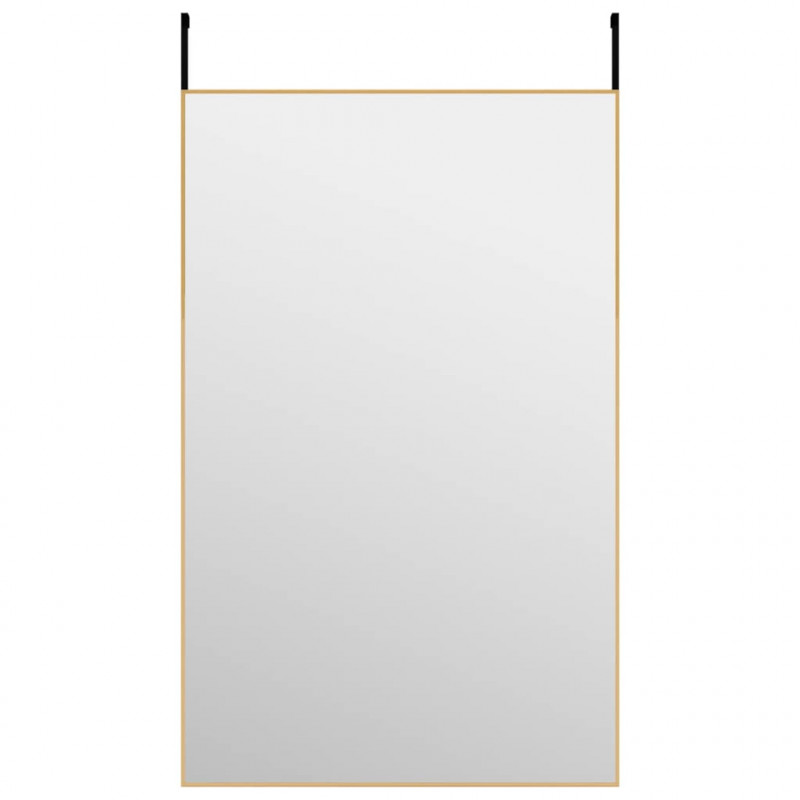 Lustro na drzwi, złote, 50x80 cm, szkło i aluminium
